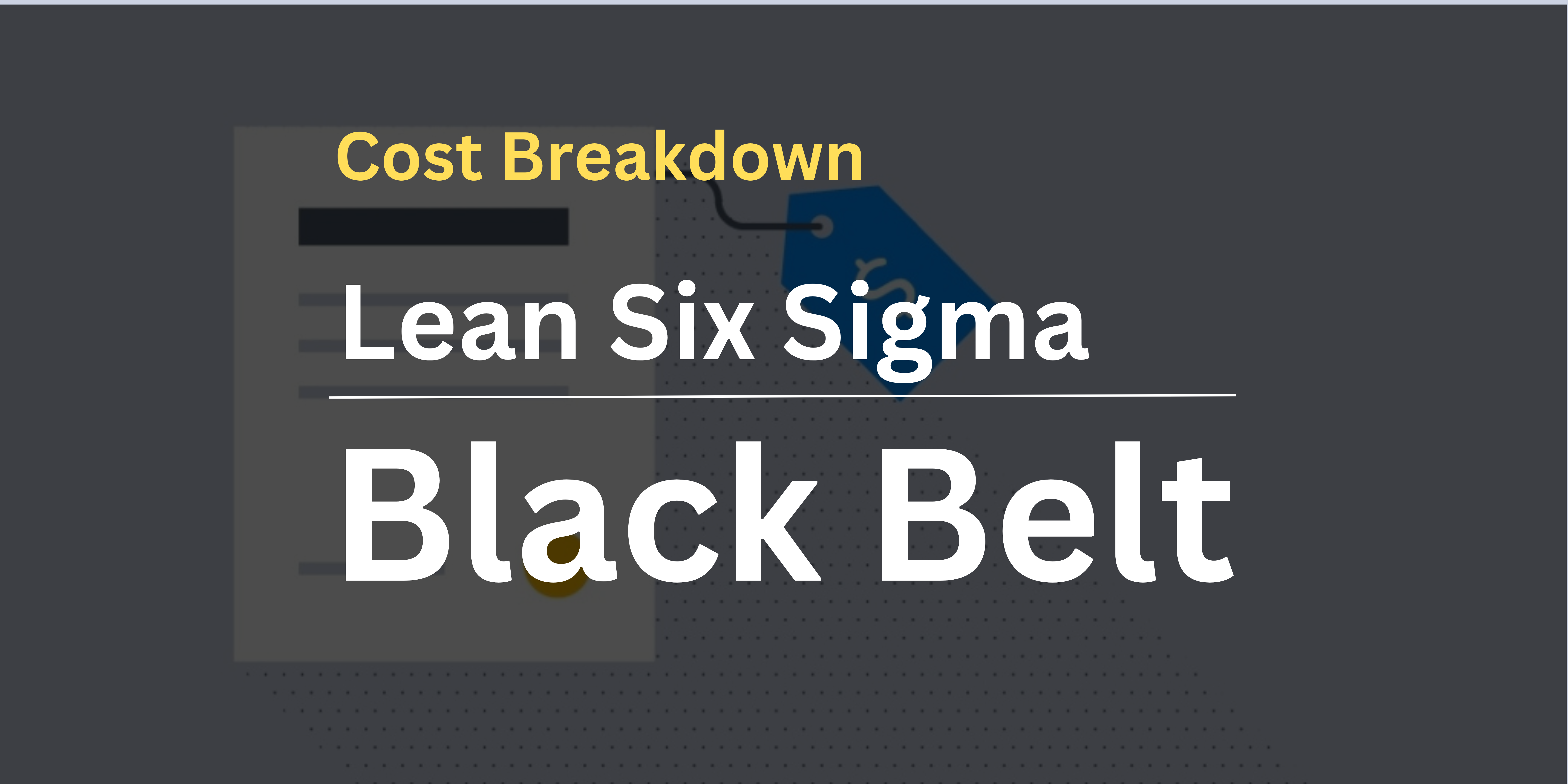Lean Six Sigma Black Belt Certification Cost Breakdown